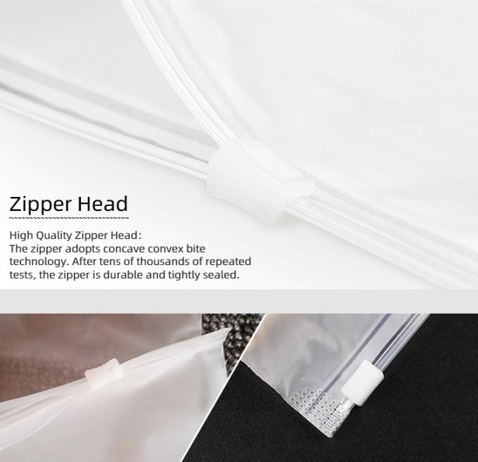 ขนาดที่กําหนดเอง กระเป๋าสะพาย Zipper CPE กระเป๋าสะพาย Packaging Frosted Matte With Ziplock Closure สําหรับการจัดส่ง 0