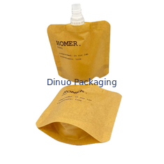 Custom Stand Up Bag กระเป๋าเติมของเหลวเครื่องสำอางคราฟท์ที่ย่อยสลายได้ทางชีวภาพ