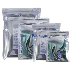 ถุงซิปล็อคป้องกันไฟฟ้าสถิต ESD สีเงิน / เปิดด้านบน 0.03 - 0.15 มม. ความหนา