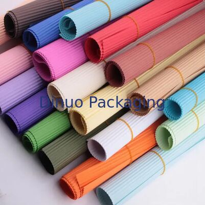 Assorted Color Florist Stripe Paper Rolls Soft Stripe Craft Paper For Flower Wrapping Gift Packaging