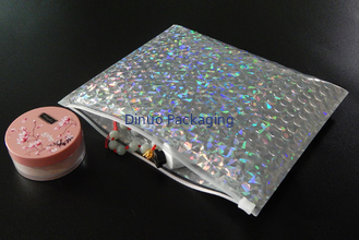 Reclosable 250x180 มิลลิเมตรเงาโฮโลแกรมเลื่อนซิปถุงฟองฟองสำหรับบรรจุ