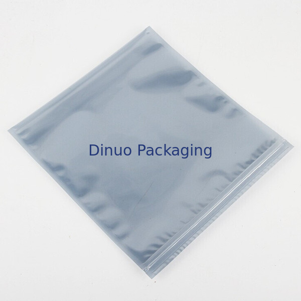 500PCS ESD Shielding Bags Zip Lock / Open Top Silver สำหรับการป้องกันไฟฟ้าสถิตย์