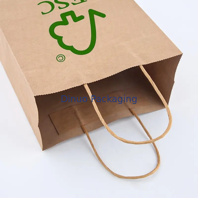โลโก้ที่พิมพ์ตามสั่ง ของขวัญขาวน้ําตาล ช้อป กระเป๋ากระดาษครัฟท์