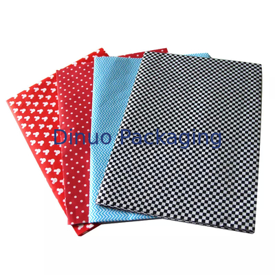 Polka Dot Gingham Double Color Background กระดาษทิชชูห่อกระดาษสำหรับกล่องรองเท้ายาทาเล็บ