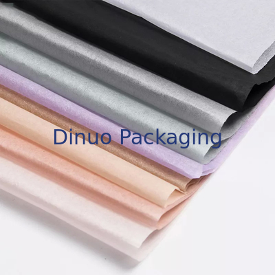 กระดาษห่อทิชชูเยื่อไม้ทนไฟสีสันสดใสทันสมัยสำหรับบรรจุภัณฑ์เสื้อผ้า