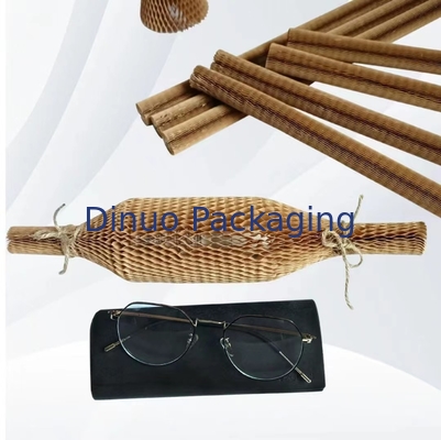 ปลอกตาข่ายกระดาษห่อรังผึ้งที่ย่อยสลายได้สำหรับบรรจุภัณฑ์เครื่องสำอางขวดแก้ว