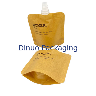Custom Stand Up Bag กระเป๋าเติมของเหลวเครื่องสำอางคราฟท์ที่ย่อยสลายได้ทางชีวภาพ