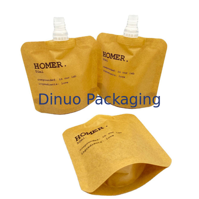 Custom Stand Up Bag กระเป๋าเติมของเหลวเครื่องสำอางคราฟท์ที่ย่อยสลายได้ทางชีวภาพ