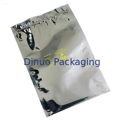 500PCS ESD Shielding Bags Zip Lock / Open Top Silver สำหรับการป้องกันไฟฟ้าสถิตย์