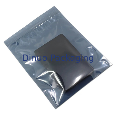 ถุงซิปล็อคป้องกันไฟฟ้าสถิต ESD สีเงิน / เปิดด้านบน 0.03 - 0.15 มม. ความหนา