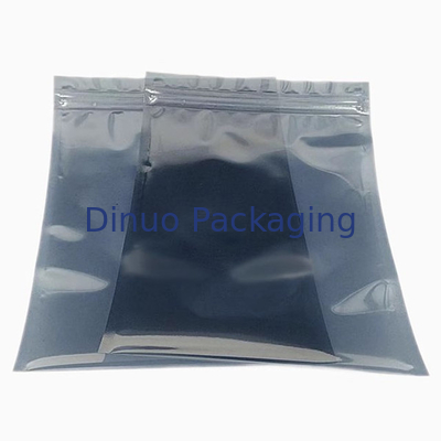 ถุงซิปล็อคป้องกันไฟฟ้าสถิต ESD สีเงิน / เปิดด้านบน 0.03 - 0.15 มม. ความหนา
