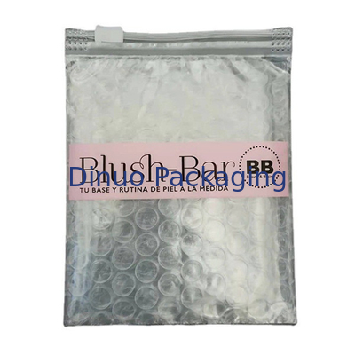 ทนต่อแรงกระแทกได้หลายครั้ง PVC ชัดเจน Ziplock Zipper Bubble Bag Custom Makeup คอสเมติก แพคเกจ