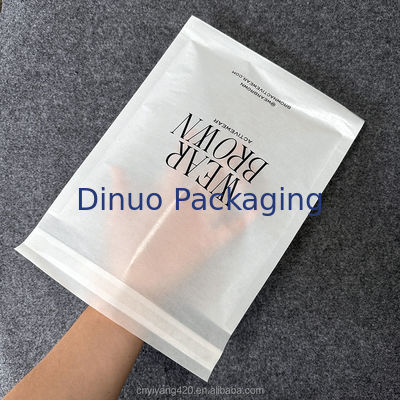 ถุงกระดาษไขโปร่งแสงย่อยสลายได้ทางชีวภาพพร้อมแถบกาวเป้าเสื้อซองกระดาษแก้ว