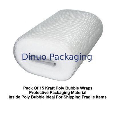 แพ็คของ 15 Kraft Poly Bubble Wrap วัสดุบรรจุป้องกันภายใน Poly Bubble เหมาะสําหรับการขนส่งสินค้าที่อ่อนแอ