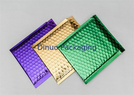 ซองจดหมายสีจัดส่งเมทัลลิกตกแต่ง Bubble Mailers ความต้านทานการกระแทก