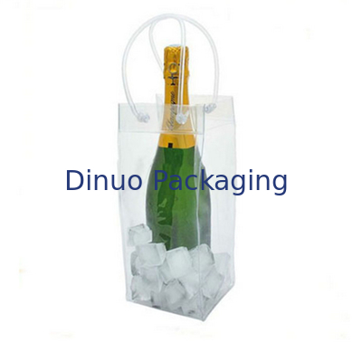ถุงพลาสติก PVC ใสถุงหิ้ว PVC แบบกำหนดเองสำหรับบรรจุไวน์แดง
