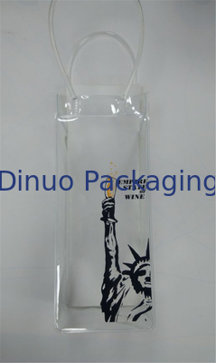 ถุงน้ำแข็งพลาสติกใส PVC กันน้ำพร้อมหูหิ้วเป็นมิตรกับสิ่งแวดล้อม