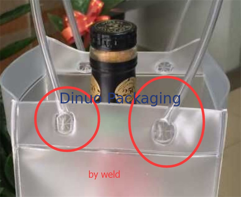 ถุงน้ำแข็งพลาสติกใส PVC กันน้ำพร้อมหูหิ้วเป็นมิตรกับสิ่งแวดล้อม