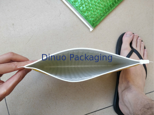 กันน้ำถุงฟองซิป / สีเขียวเมทัลลิมันวาวโฮโลแกรม 300x250mm Ziplock ฟอยล์จดหมายฟอง