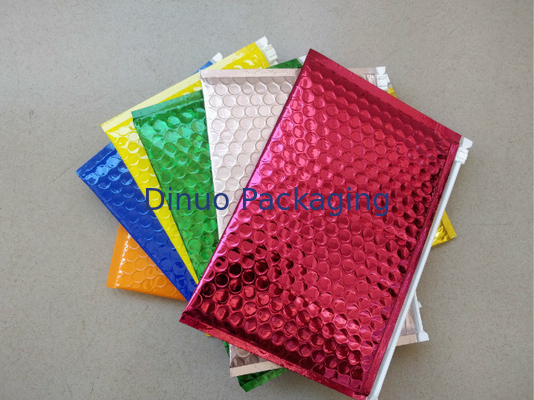 กันน้ำถุงฟองซิป / สีเขียวเมทัลลิมันวาวโฮโลแกรม 300x250mm Ziplock ฟอยล์จดหมายฟอง