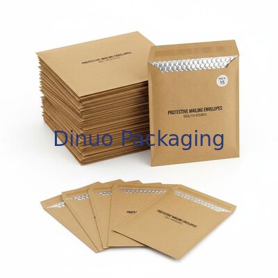 60 กรัม ถึง 180 กรัม Kraft Bubble Mailers Poly Bubble ภายในพัสดุ แพ็คของ 15 กล่องปกป้องสําหรับธุรกิจ